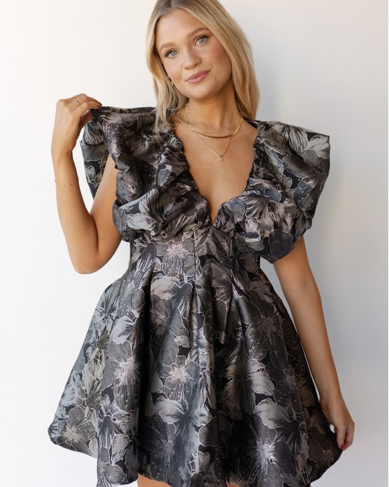 estella shoulder puff mini dress estella shoulder puff mini dress