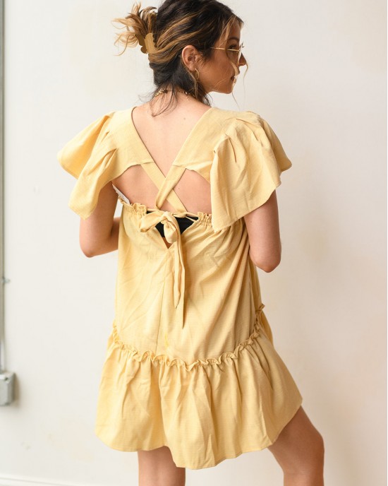 flutter babydoll mini dress flutter babydoll mini dress