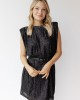 sequin power shoulder dress