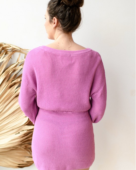 tie waist sweater dress