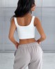 Studio Square Neck Crop - White Studio Square Neck Crop - White