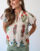 Spring Botanical Puff Sleeve Top Spring Botanical Puff Sleeve Top