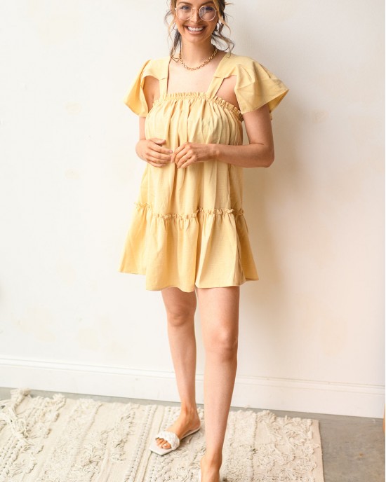 flutter babydoll mini dress flutter babydoll mini dress