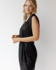 sequin power shoulder dress